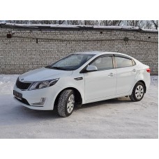 Вітровики на Kia Rio 2011-2017 Sedan российская сборка Кобра Тюнинг накладні