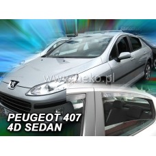 Вітровики на Peugeot 407 від 2004 Sedan Heko вставні під ущільнювач