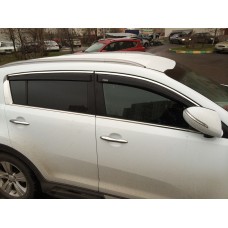 Вітровики с хром молдингом на Kia Sportage від 2010 Hic