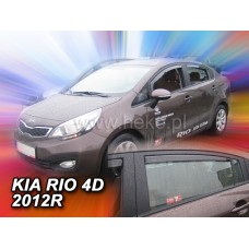 Вітровики на Kia Rio 2011-2017 Sedan Heko вставні під ущільнювач