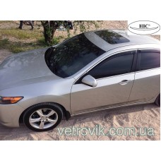Дефлектори вікон Honda Akord 2008-2013 HIC — з хромованою смугою