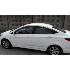 Дефлектори вікон Hyundai Aktsent 2010+ HIC — з хромованою смугою Дефлектори вікон Hyundai Aktsent 2010+ HIC — з хромованою смугою