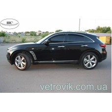 Дефлектори вікон Infiniti Efyks 2009+ HIC — з хромованою смугою Дефлектори вікон Infiniti Efyks 2009+ HIC — з хромованою смугою