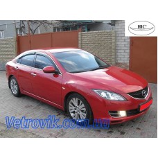 Дефлектори вікон Mazda 6 2007-2013 HIC — з хромованою смугою Дефлектори вікон Mazda 6 2007-2013 HIC — з хромованою смугою
