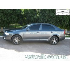Дефлектори вікон Skoda Octavia A5 2005-2013 HIC — накладні Дефлектори вікон Skoda Octavia A5 2005-2013 HIC — накладні