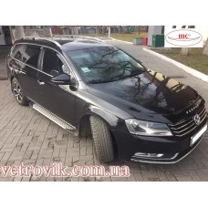Дефлектори вікон Volkswagen Passat B7 2011-2015 HIC — з хромованою смугою