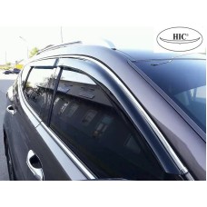 Дефлектори вікон Hyundai Santa Fe 2012+ HIC — з хромованою смугою Дефлектори вікон Hyundai Santa Fe 2012+ HIC — з хромованою смугою