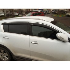 Дефлектори вікон Kia Sporteidzh 2010+ HIC — з хромованою смугою