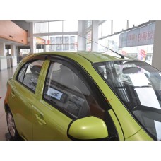 Дефлектори вікон Nissan Mykra K13 2010+ HIC — накладні Дефлектори вікон Nissan Mykra K13 2010+ HIC — накладні