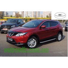 Дефлектори вікон Nissan Kashkai 2013+ HIC — з хромованою смугою