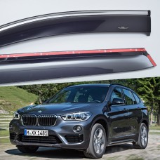 Дефлектори вікон BMW X1 F48 2015+ HIC — з хромованою смугою Дефлектори вікон BMW X1 F48 2015+ HIC — з хромованою смугою