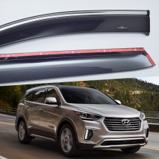 Дефлектори вікон Hyundai Santa Fe 2012-2018 7 Mists HIC — з хромованою смугою