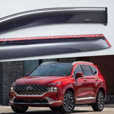 Дефлектори вікон Hyundai Santa Fe 2018-2023 HIC — з хромованою смугою