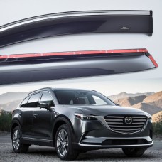 Дефлектори вікон Mazda CX-9 2016+ HIC — з хромованою смугою
