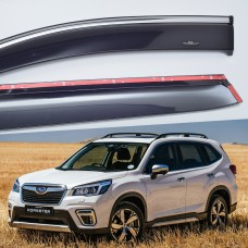 Дефлектори вікон Subaru Forester 2018+ HIC — з хромованою смугою