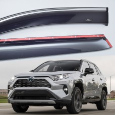 Дефлектори вікон Toyota RAV-4 2019+ HIC — з хромованою смугою