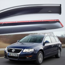 Дефлектори вікон Volkswagen Passat B6 2005-2010 HIC — з хромованою смугою