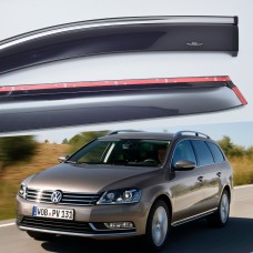 Дефлектори вікон Volkswagen Passat B7 2010-2015 HIC — з хромованою смугою