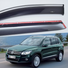 Дефлектори вікон Volkswagen Tiguan 2007-2016 HIC — з хромованою смугою