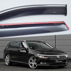 Дефлектори вікон Volkswagen Passat B8 2015+ HIC — з хромованою смугою Дефлектори вікон Volkswagen Passat B8 2015+ HIC — з хромованою смугою
