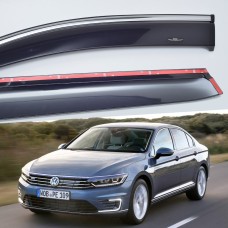 Дефлектори вікон Volkswagen Passat B8 2015+ HIC — з хромованою смугою